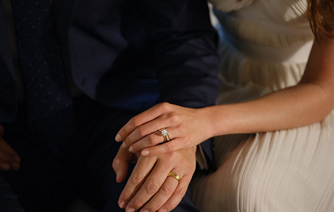 Couple with Engagement Rings