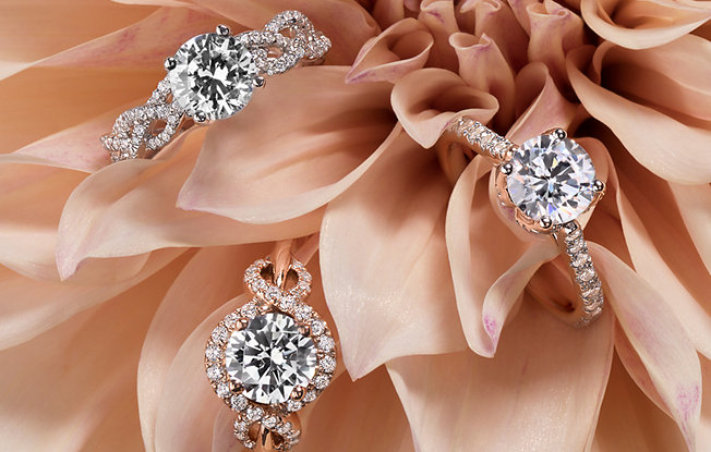 Close up of diamond rings.