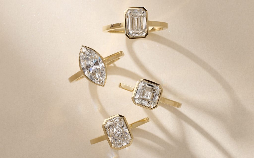 Bezel engagement rings