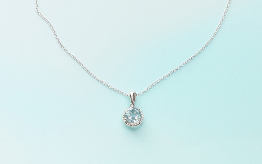 Sterling silver aquamarine necklace