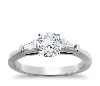 Emerald-Cut Baguette Diamond Engagement Ring
