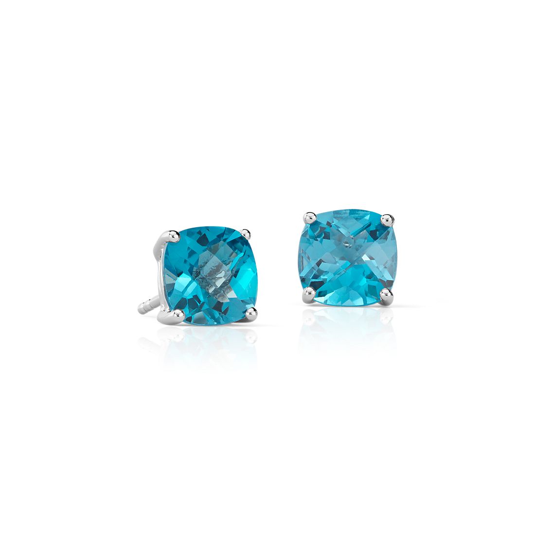 Blue topaz earrings set in sterling silver.