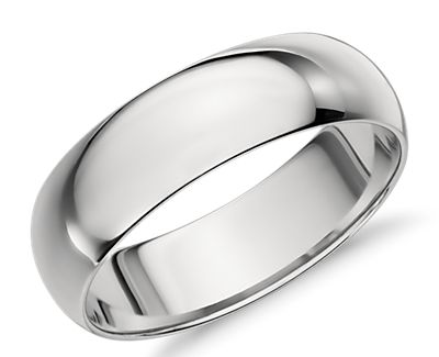 Men's Mid-weight Comfort Fit Wedding Ring in Platinum (6mm)