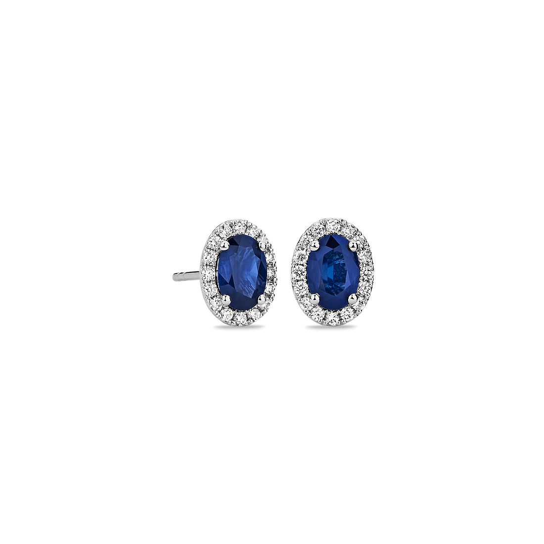 Sapphire and diamond halo earrings