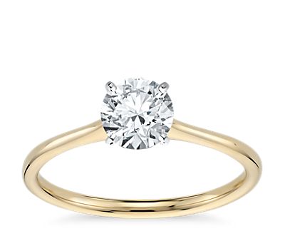 Petite Four-Prong Solitaire Engagement Ring in 18k Yellow Gold