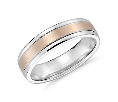 Brushed Inlay Wedding Ring