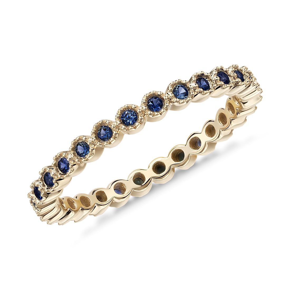 Sapphire Eternity Ring in 14k Yellow Gold (1.3mm)