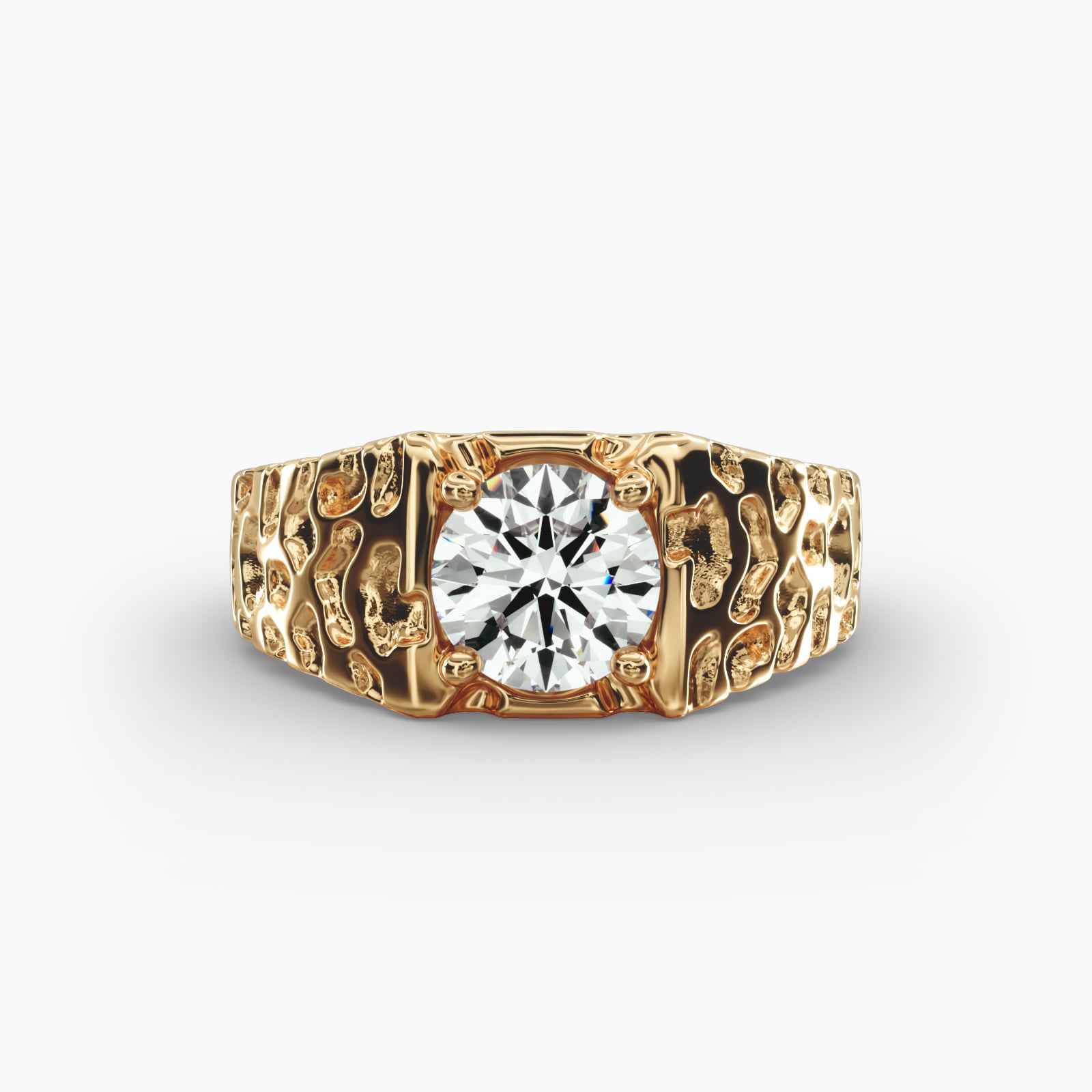 14K yellow gold nugget ring