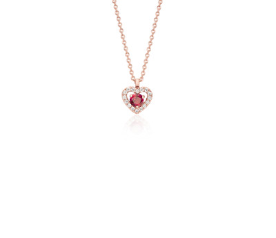Ruby and diamond necklace in yellow gold 