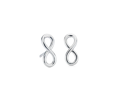 Infinity Stud Earrings in Sterling Silver