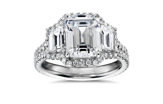 Three Stone Diamond Engagement Ring - Gallery Collection