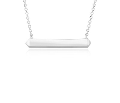 Horizontal Geometric Bar Necklace in Sterling Silver