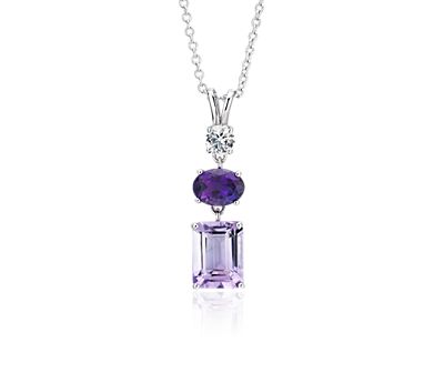 Amethyst and White Sapphire Tower Pendant