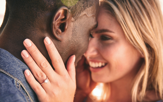 Couple embracing 