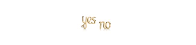 Yes/No Mismatched Stud Earrings