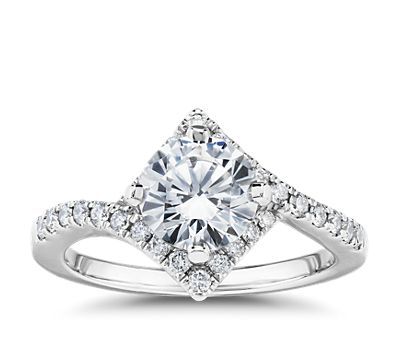 East-West Bypass Diamond Engagement Ring