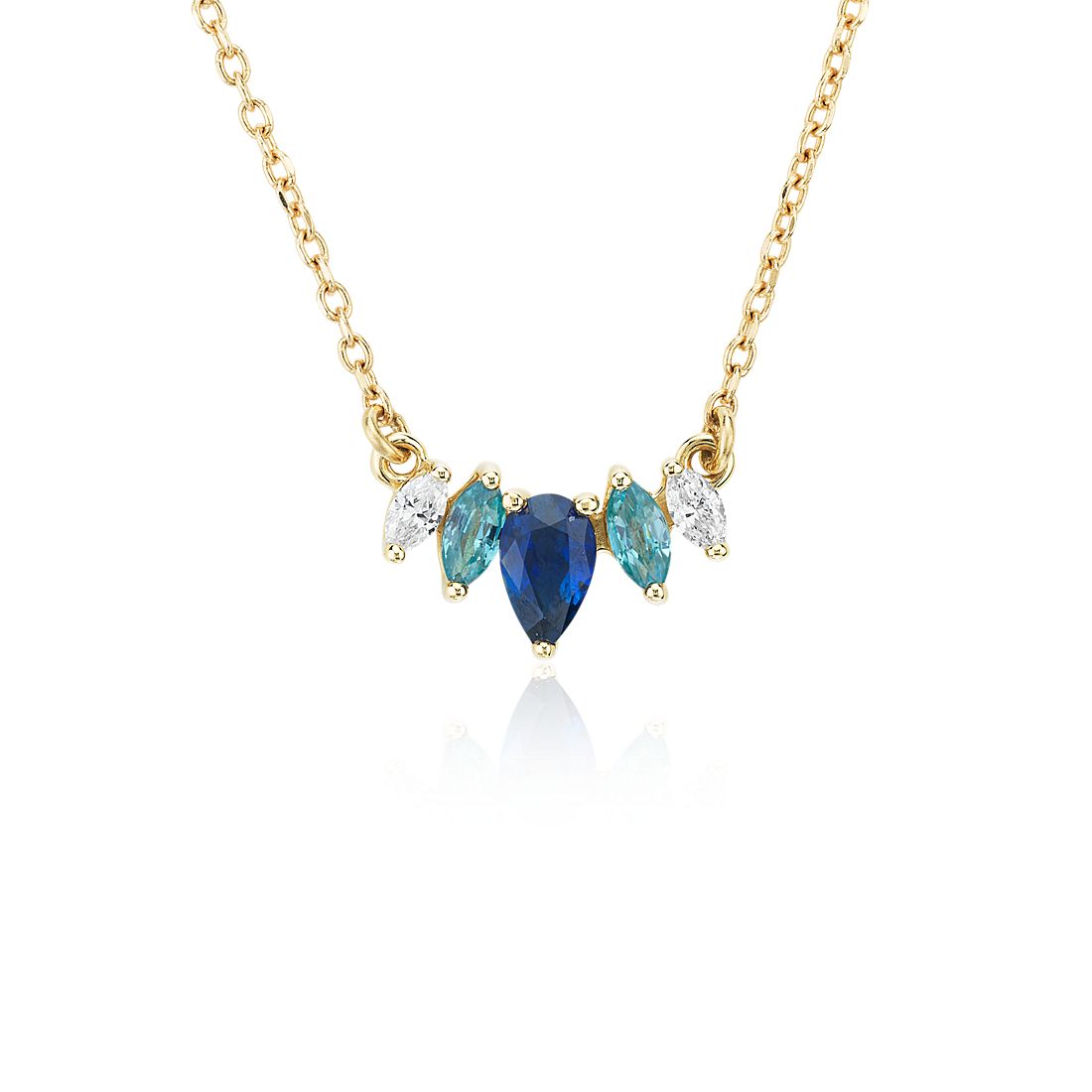 Multi-Gemstone Sapphire and Diamond Pendant