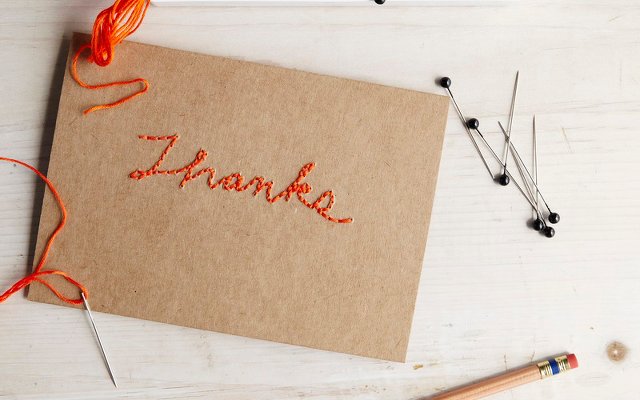 Handmade thank you card 