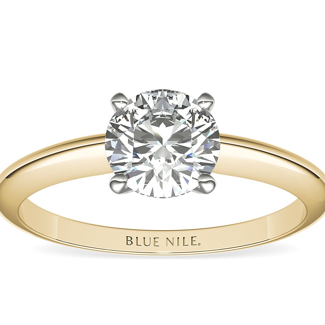 Classic Four Prong Solitaire Engagement Ring in 18k Yellow Gold