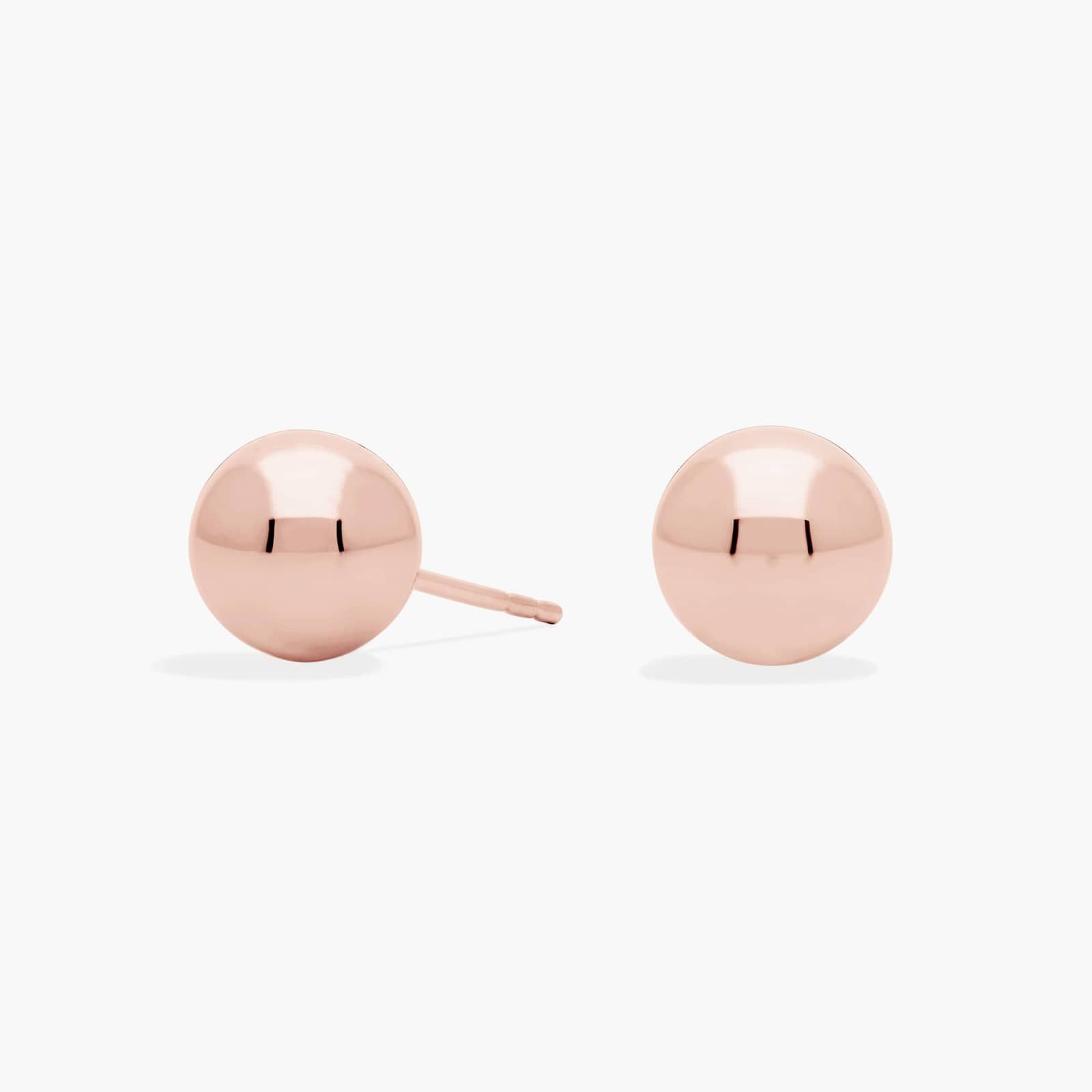 Blue Nile Ball Stud Earrings in 14k Rose Gold (8mm)