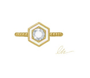The designer’s sketch of her ‘Motu’ ring.