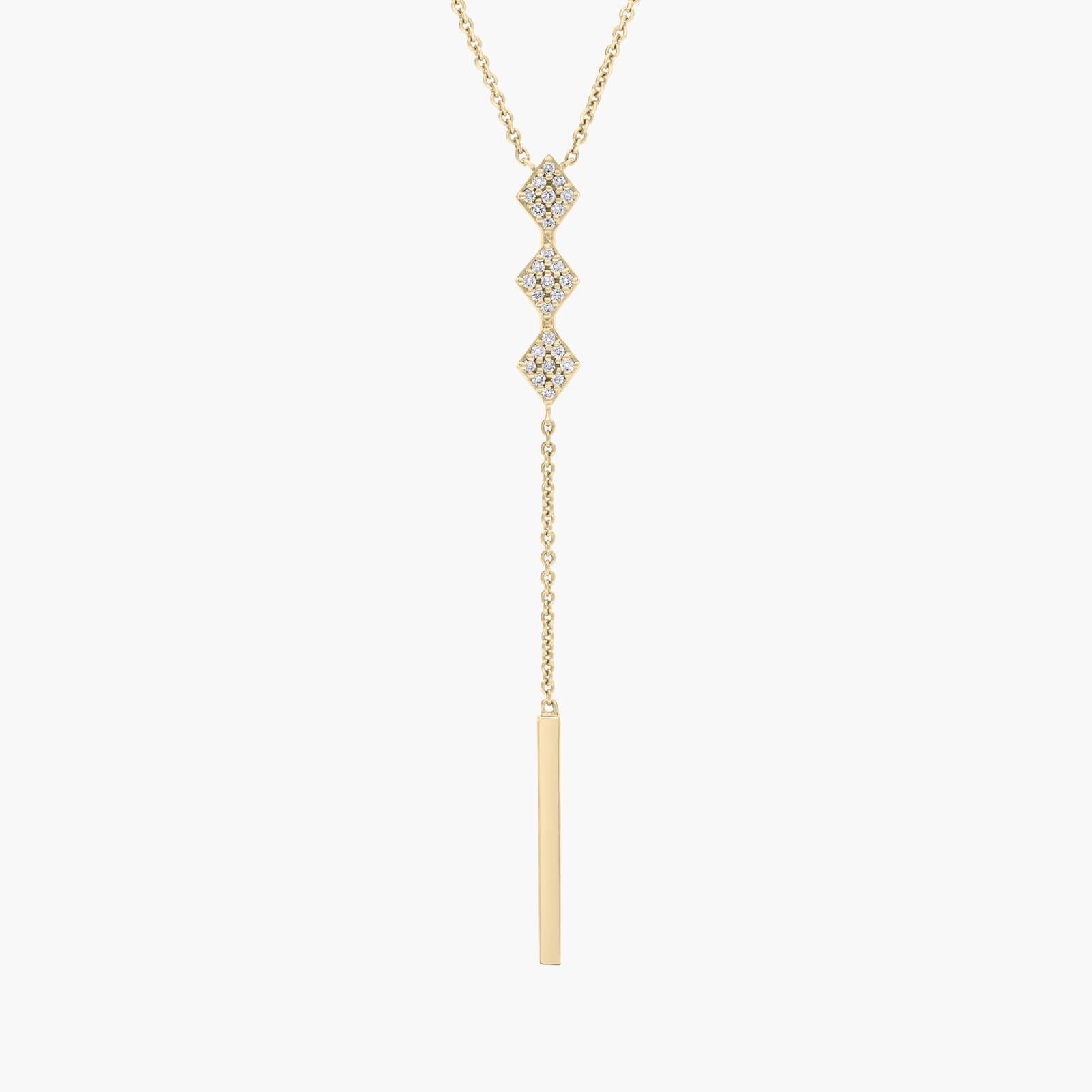 Diamond Kite Y Necklace in 14k Yellow Gold