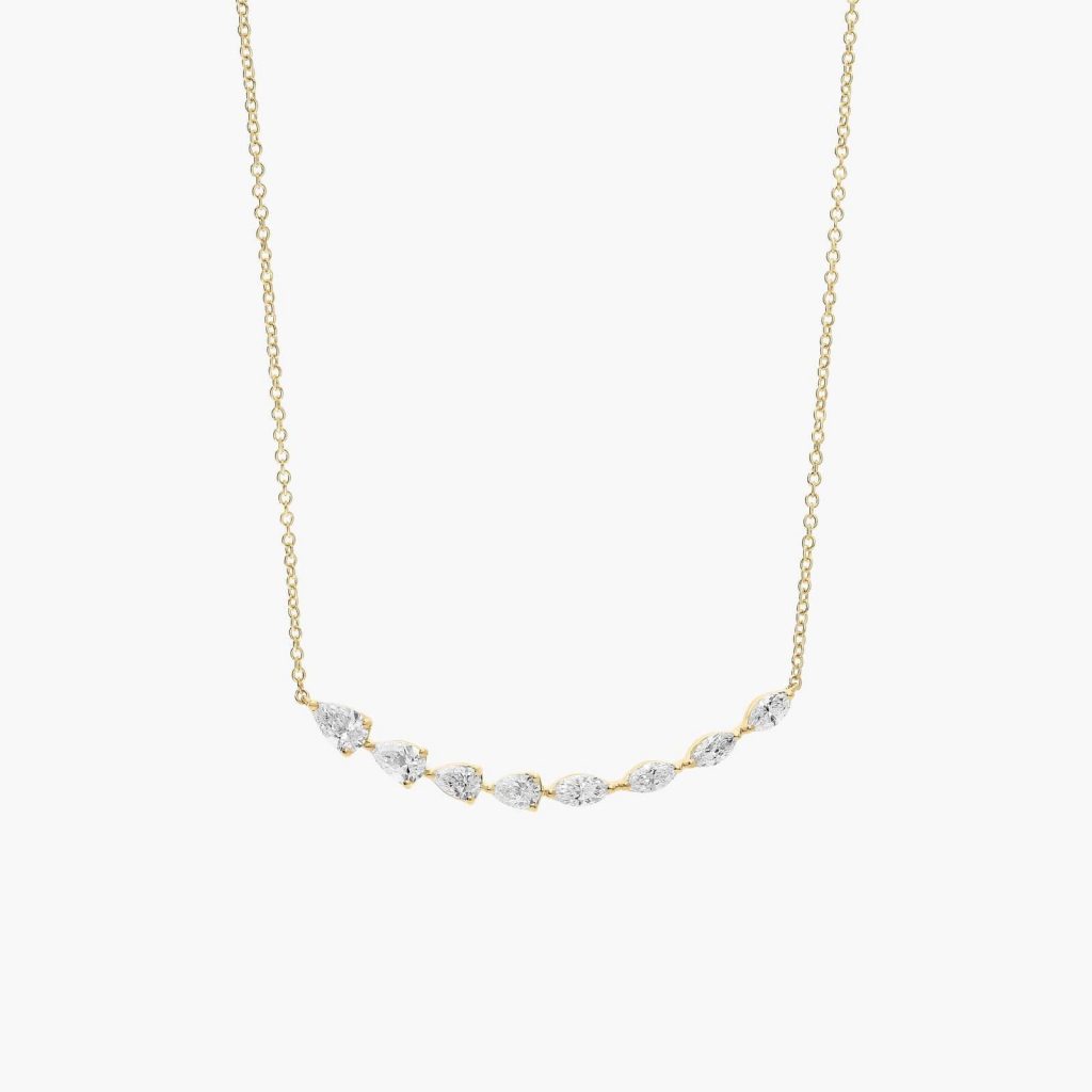 Lab diamond smile necklace