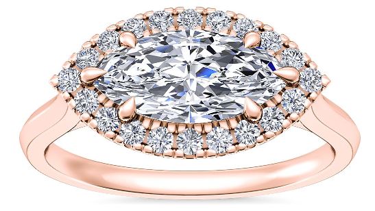 Petite Cathedral Solitaire Engagement Ring in 14k Rose Gold