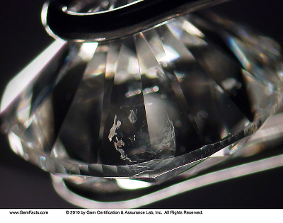 Close up of a diamond inclusion 