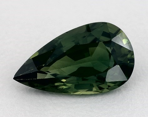 Pear shaped green sapphire. 