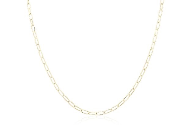 18" Small Paperclip Chain In Solid 14k Yellow Gold