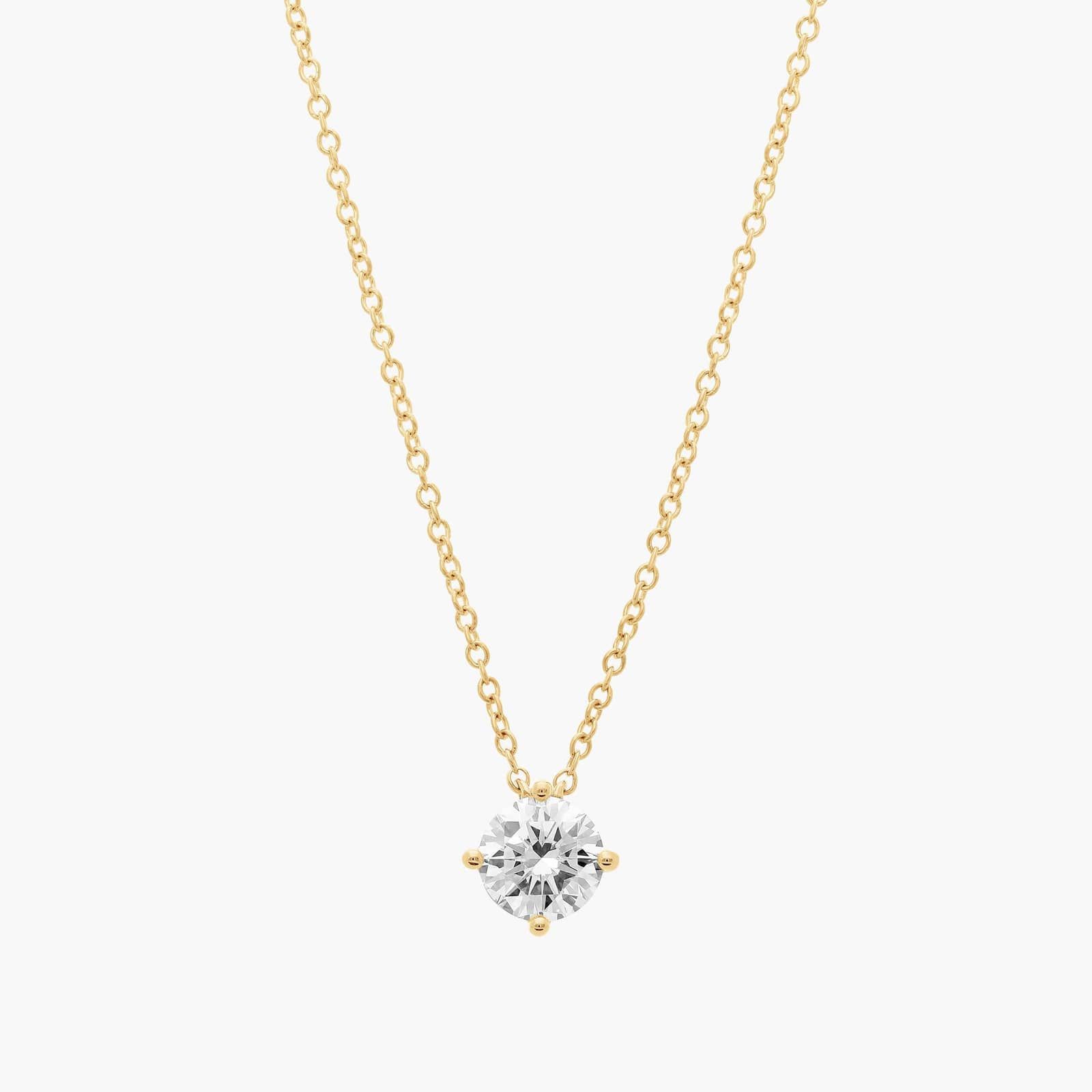 Kite Set Solitaire Diamond Pendant In 14K Yellow Gold