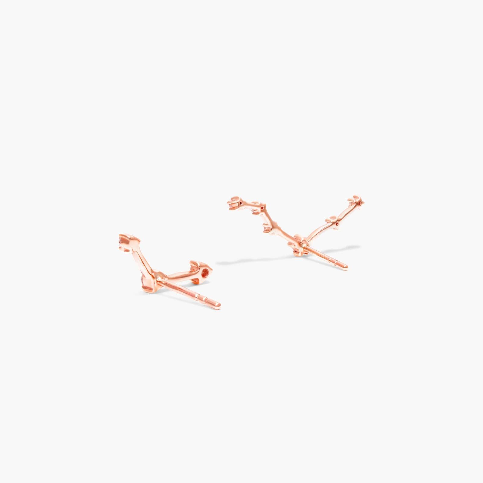 Libra Constellation Lab-Grown Diamond Stud Earrings in 14k Yellow Gold
