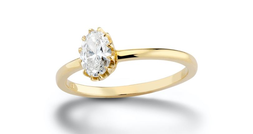 Platt Boutique Jewelry ‘Heirloom’ Prong-Set Diamond Engagement Ring 18k Yellow Gold