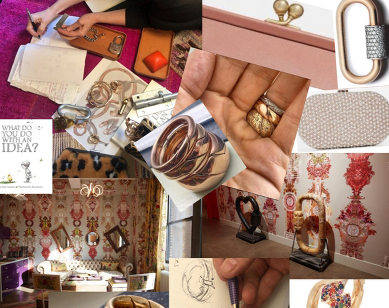 A mood board from the designer’s studio reveals her many sources of creativity and inspiration.