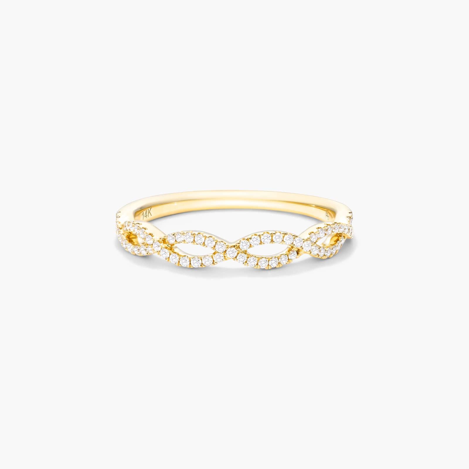 Petite Open Infinity Diamond Ring in 14k Yellow Gold