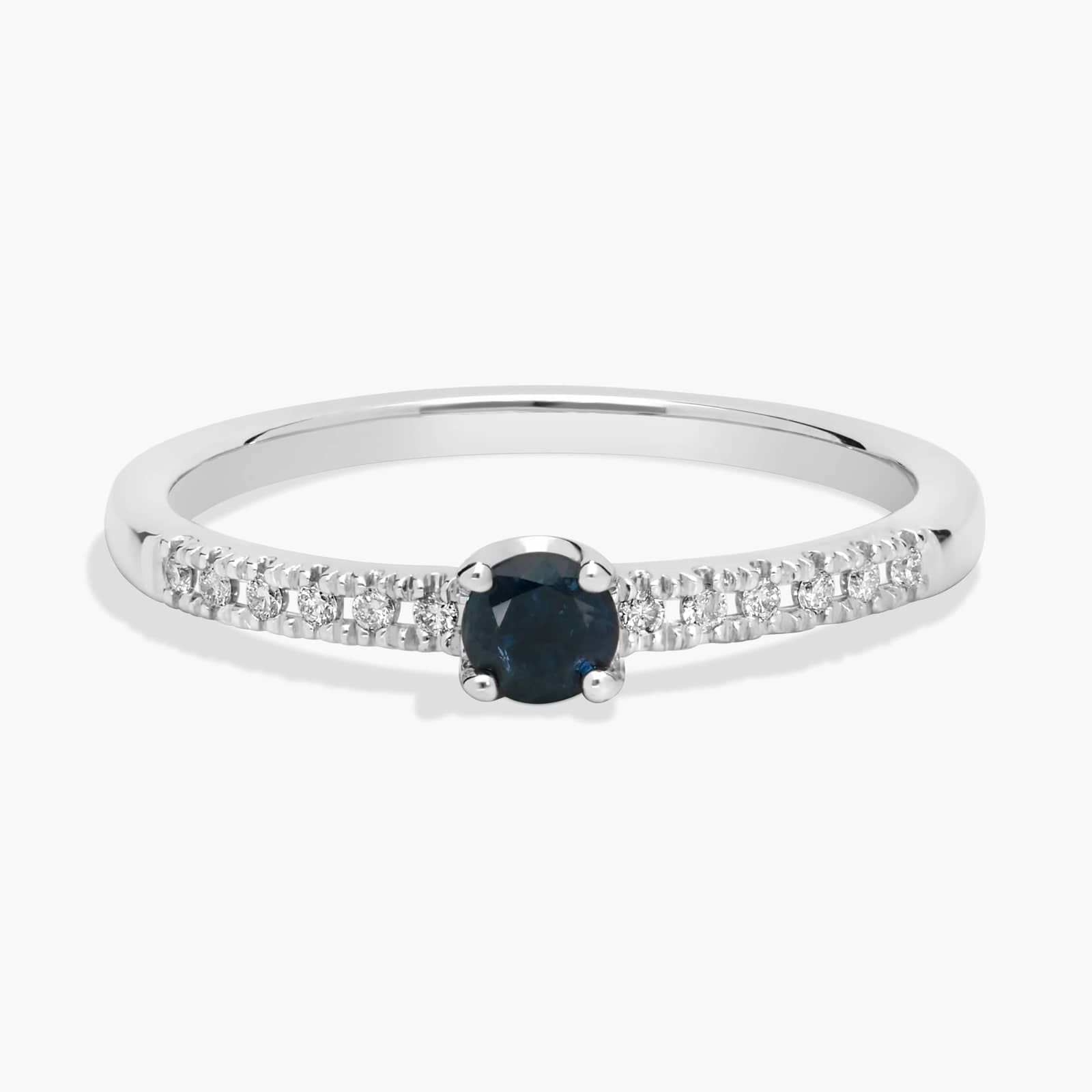 Petite Sapphire Stacking Diamond Ring in 14k White Gold