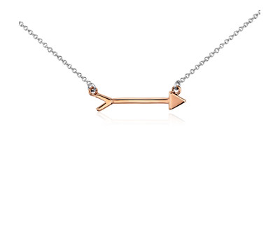 Arrow Necklace in Sterling Silver and Rose Gold Vermeil