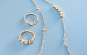 14k diamond bezel jewelry