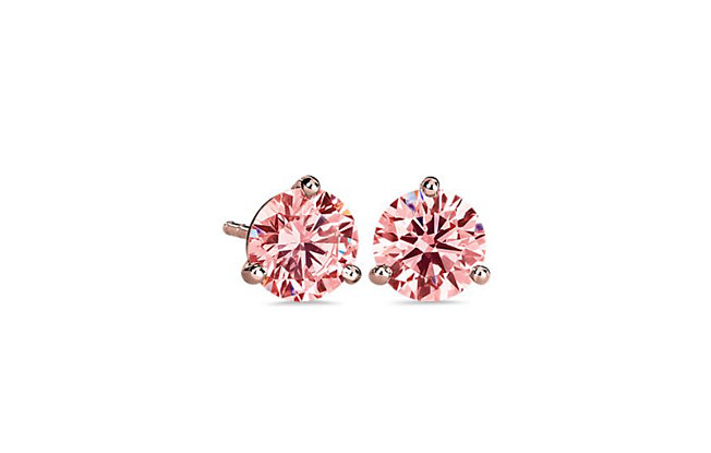 Pink lab grown diamond earrings from Lightbox
