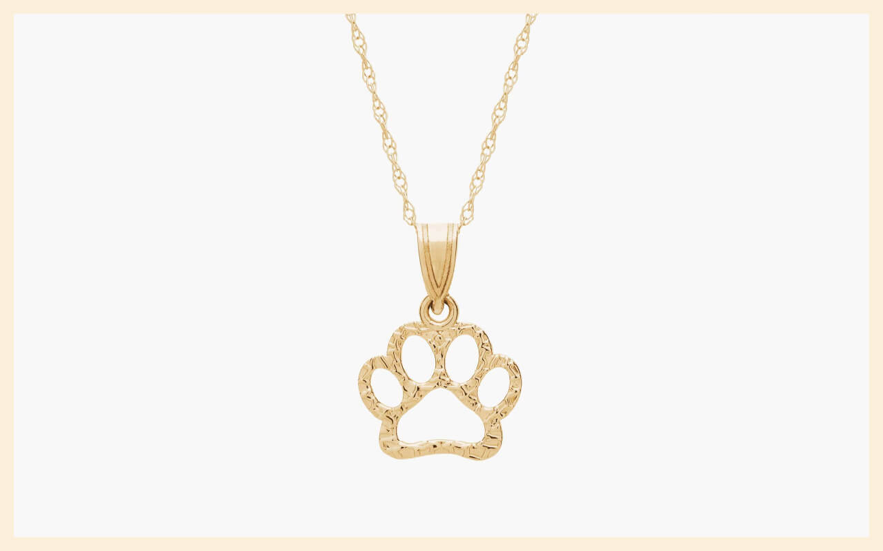 18-inch mini paw print necklace