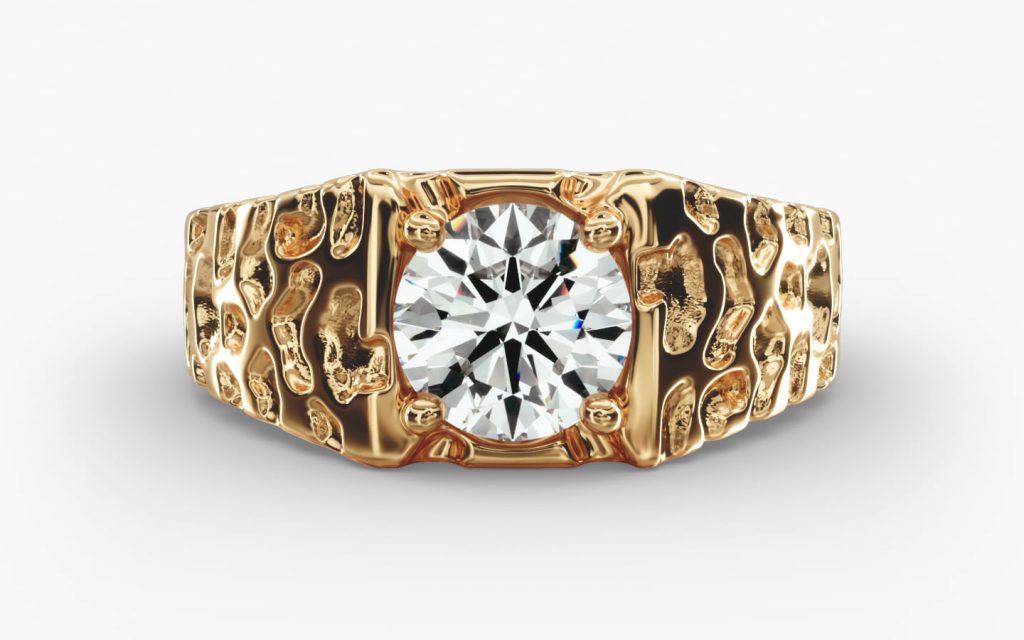 Yellow gold nugget ring